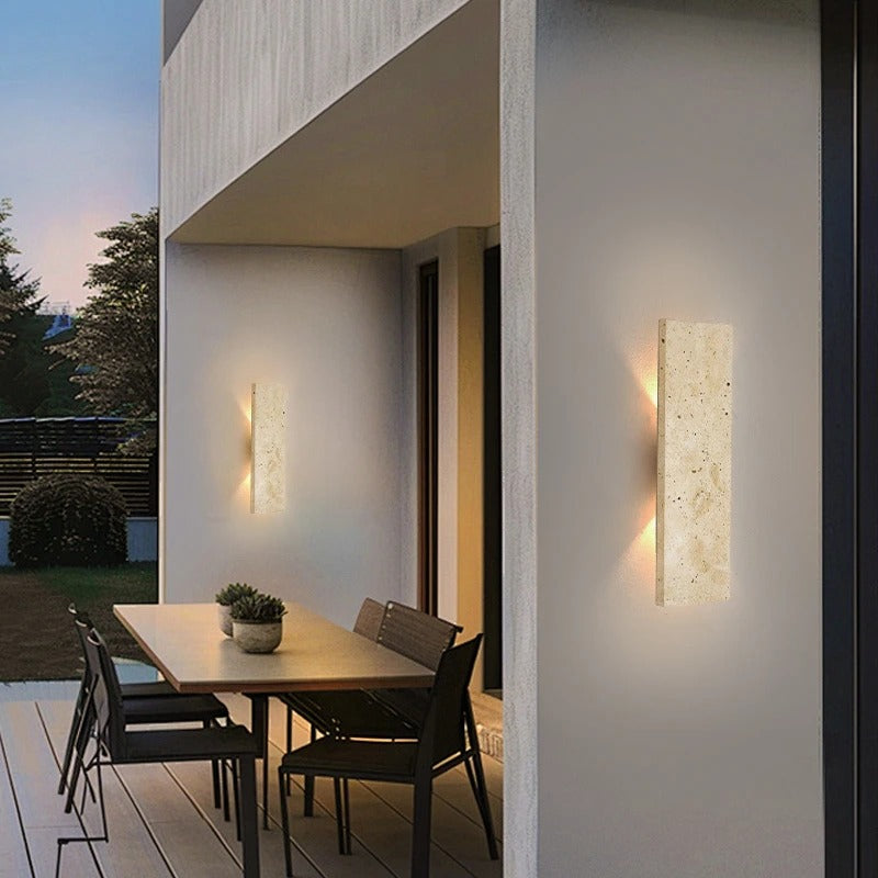 Aplique de Pared LED para Exteriores | Lámpara de Piedra Natural Impermeable para Paredes Exteriores