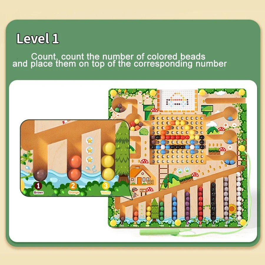 NUMBERRAIL – Labyrinthe Magnétique Montessori pour Nombres, Couleurs & Logique