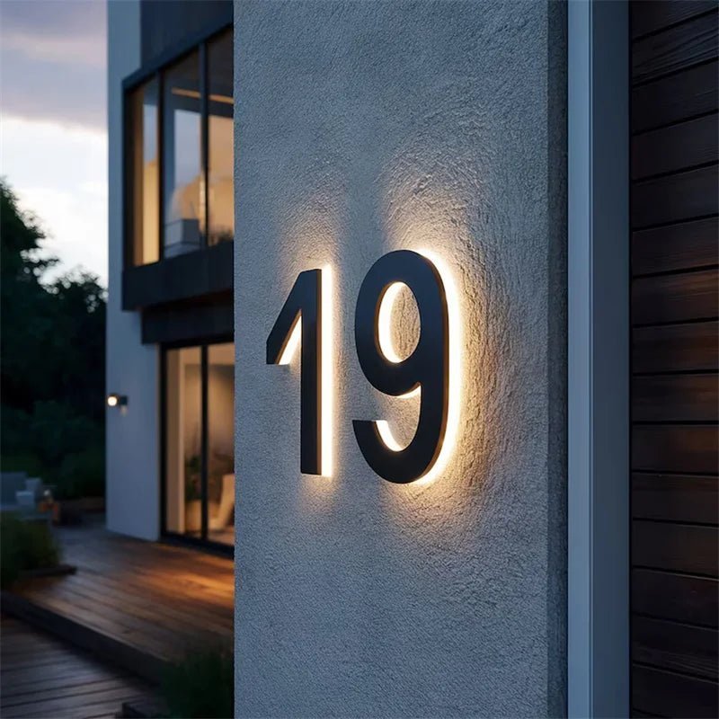 LICHTZEICHEN – Números de casa LED personalizables para casas modernas