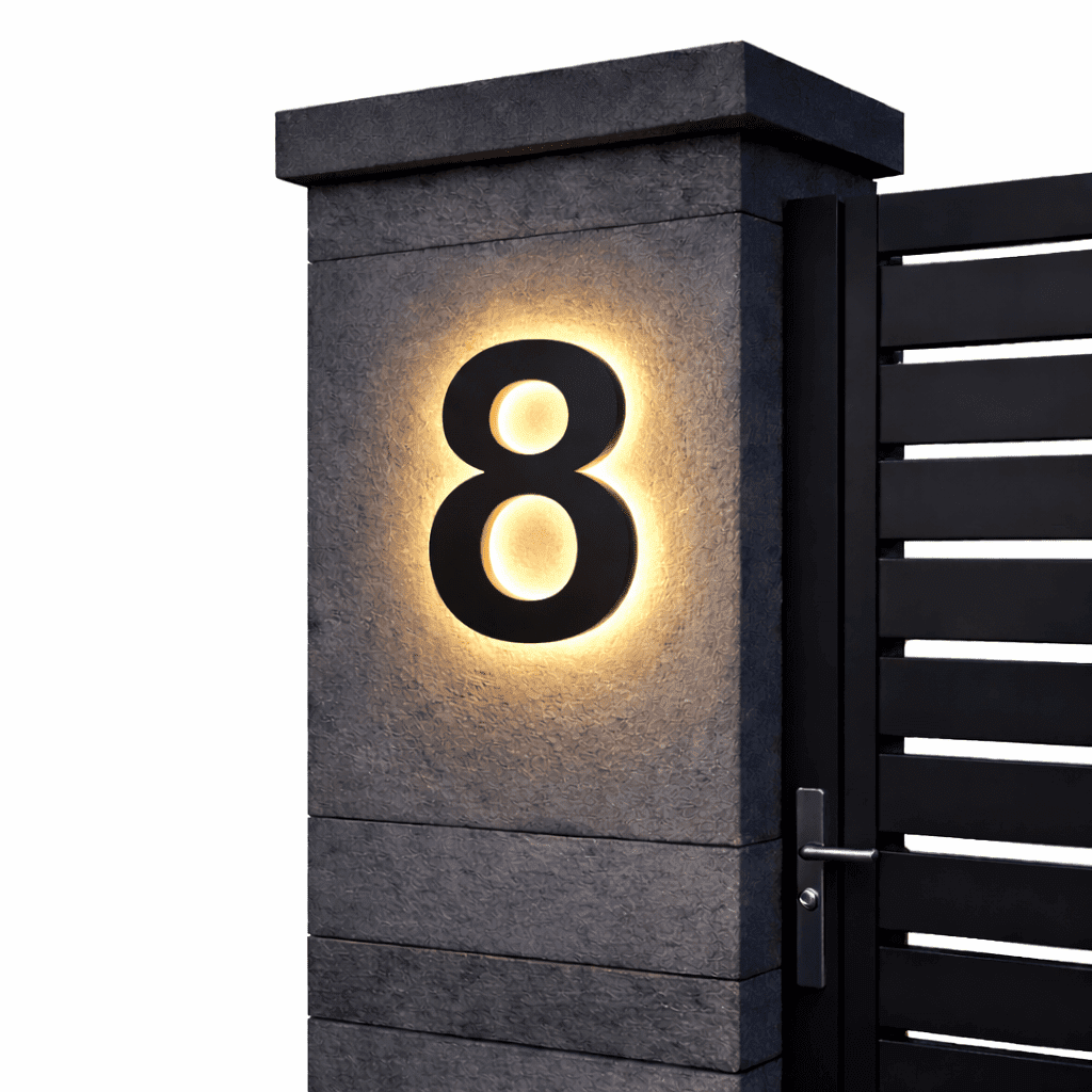 LICHTZEICHEN – Números de casa LED personalizables para casas modernas