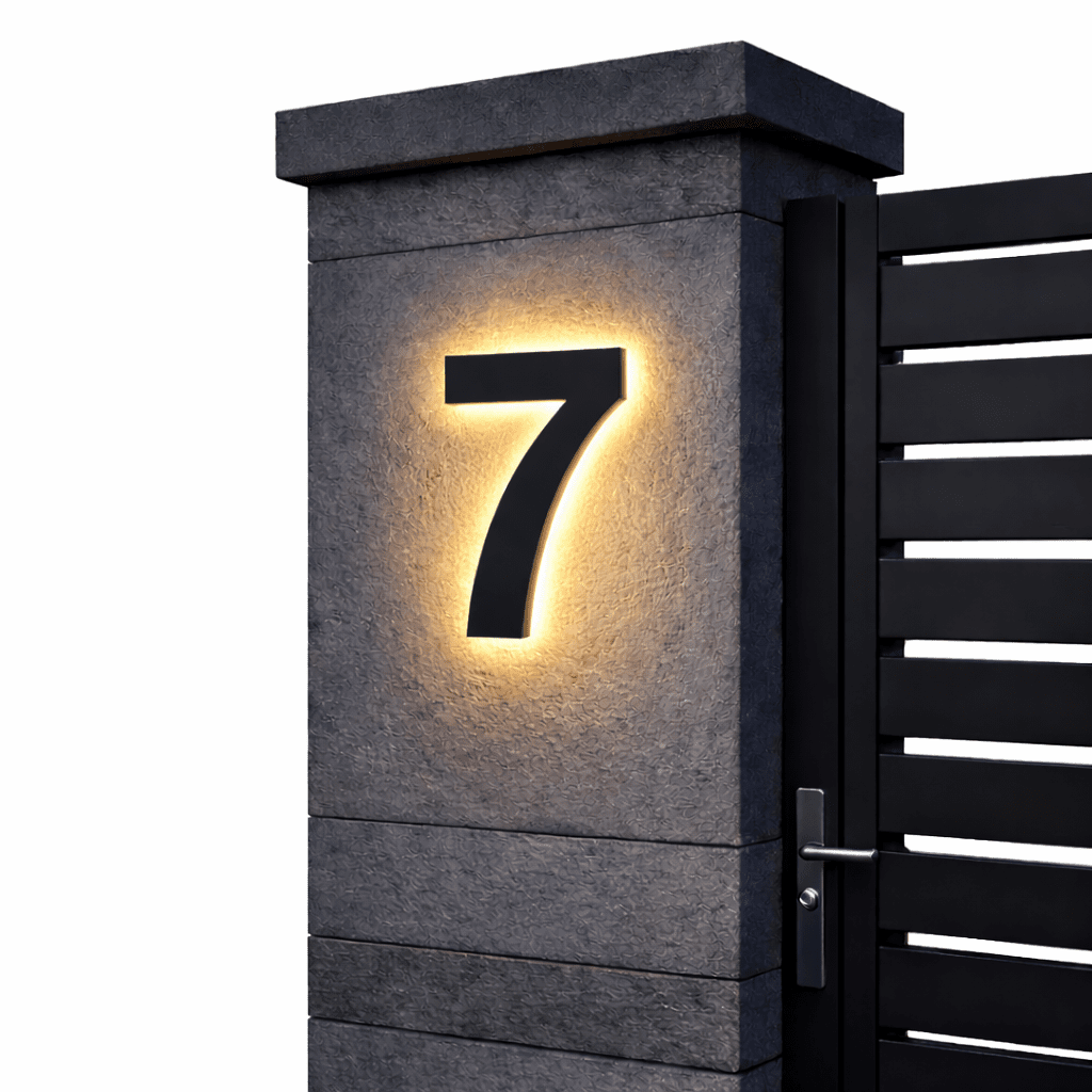 LICHTZEICHEN – Números de casa LED personalizables para casas modernas