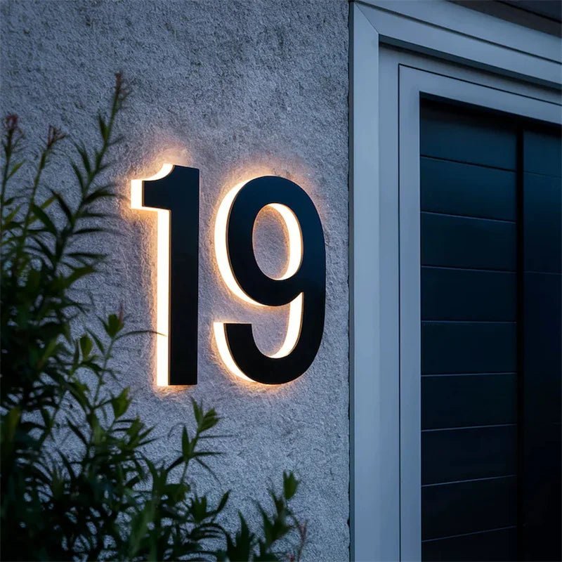 LICHTZEICHEN – Números de casa LED personalizables para casas modernas