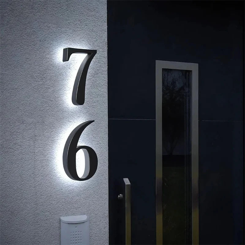 LICHTZEICHEN – Números de casa LED personalizables para casas modernas