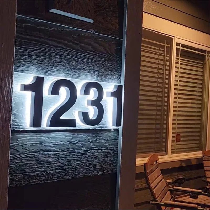 LICHTZEICHEN – Números de casa LED personalizables para casas modernas