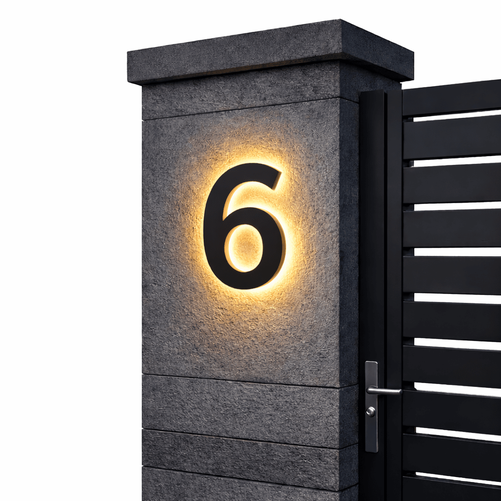 LICHTZEICHEN – Números de casa LED personalizables para casas modernas
