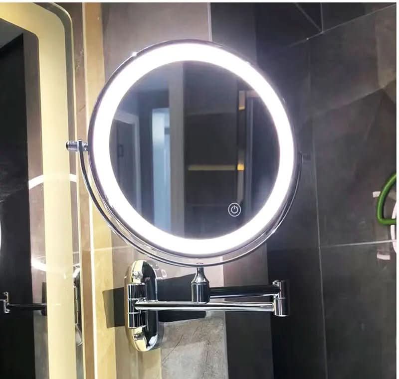 MAGNIFILUX – Espejo de aumento LED con iluminación ajustable y batería recargable