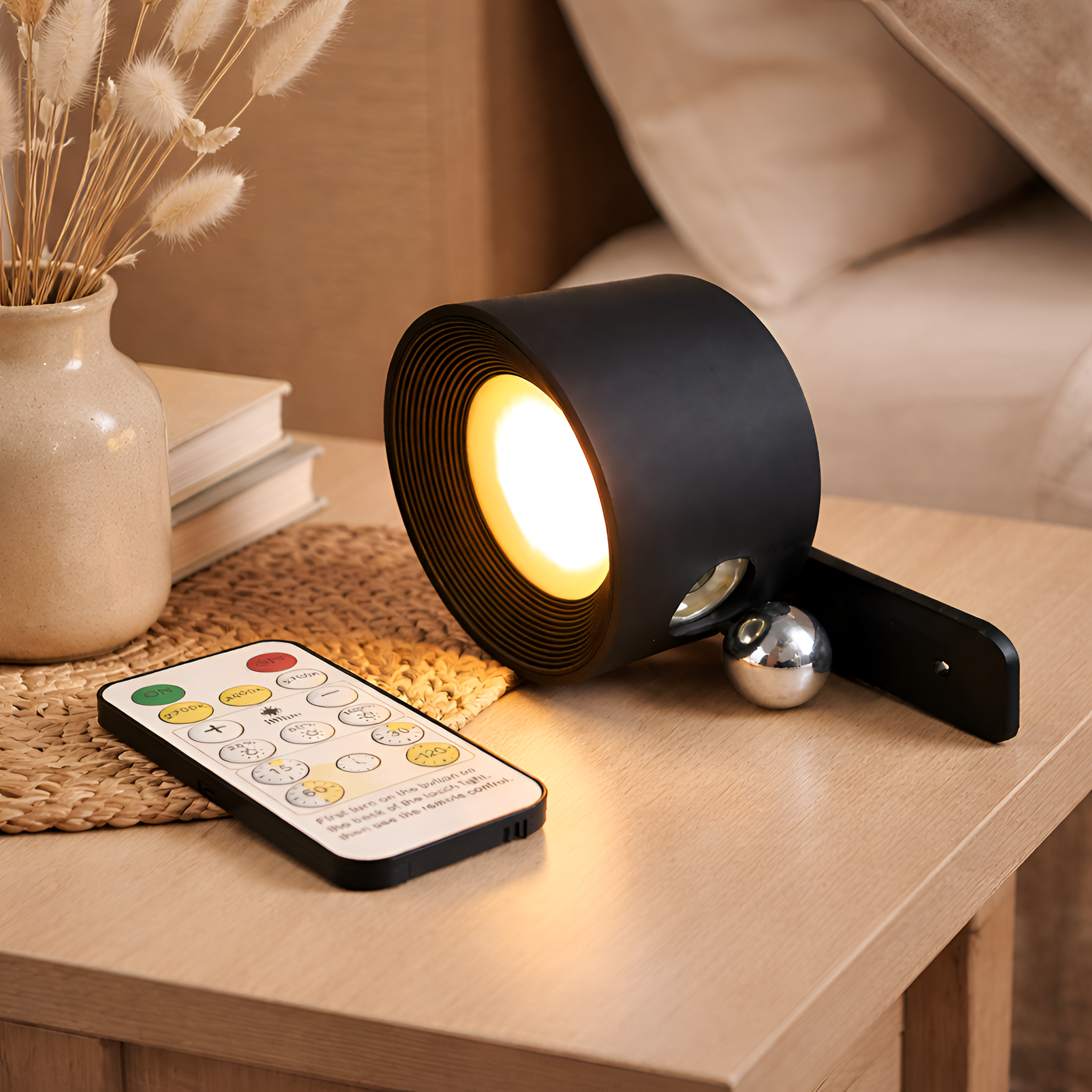 Philip - Lámpara de pared LED recargable por USB con control remoto