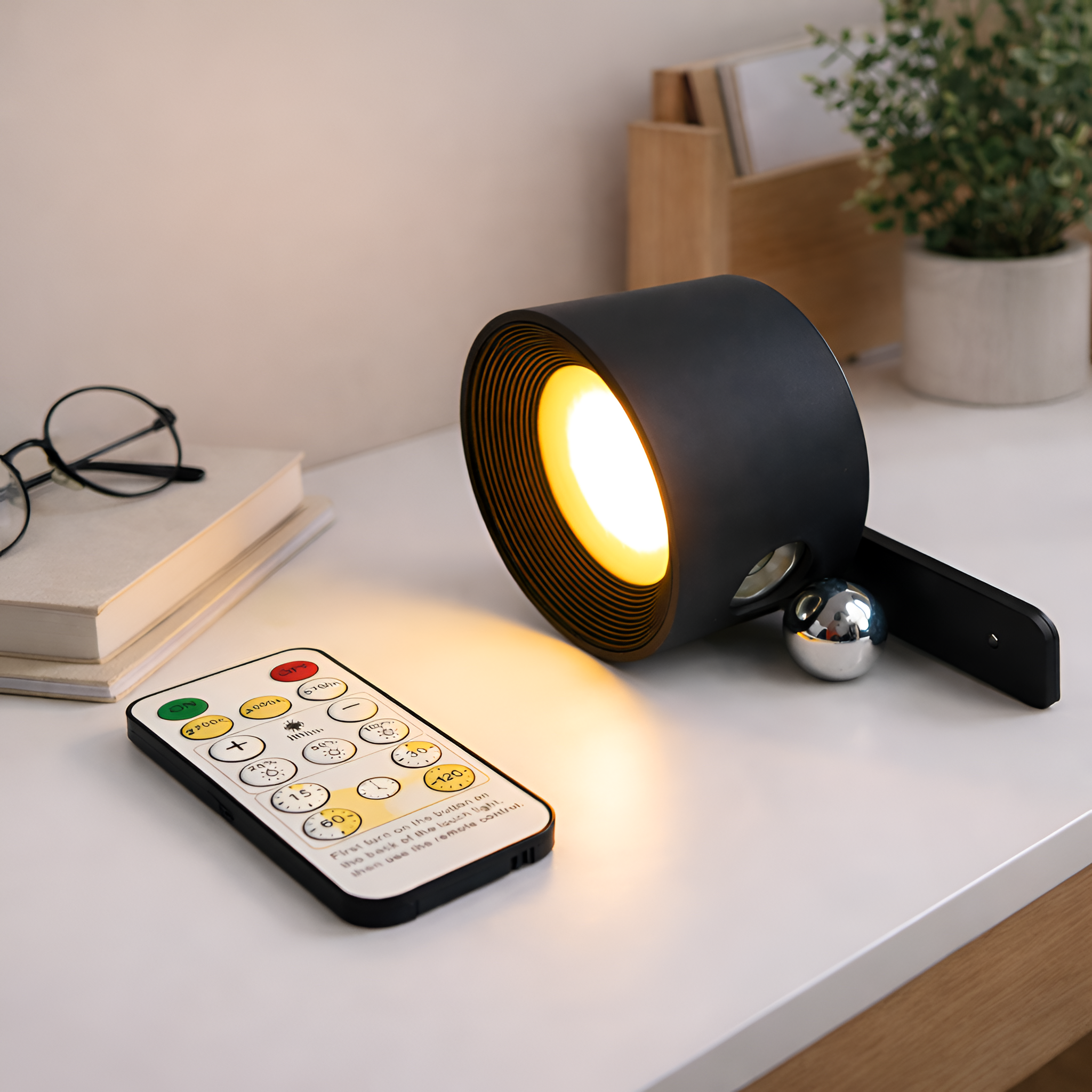 Philip - Lámpara de pared LED recargable por USB con control remoto