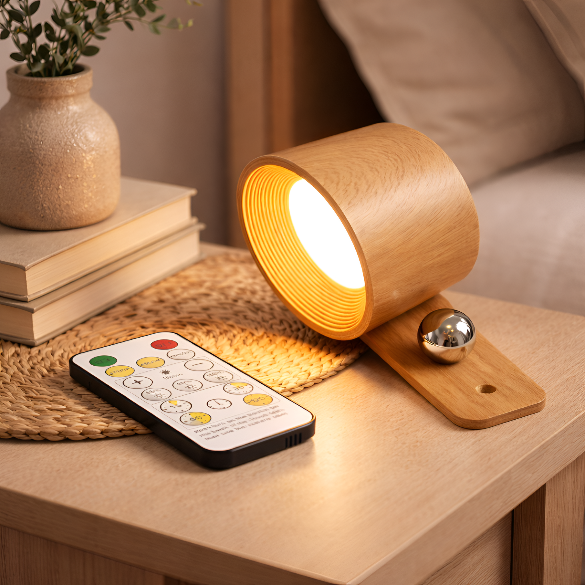 Philip - Lámpara de pared LED recargable por USB con control remoto