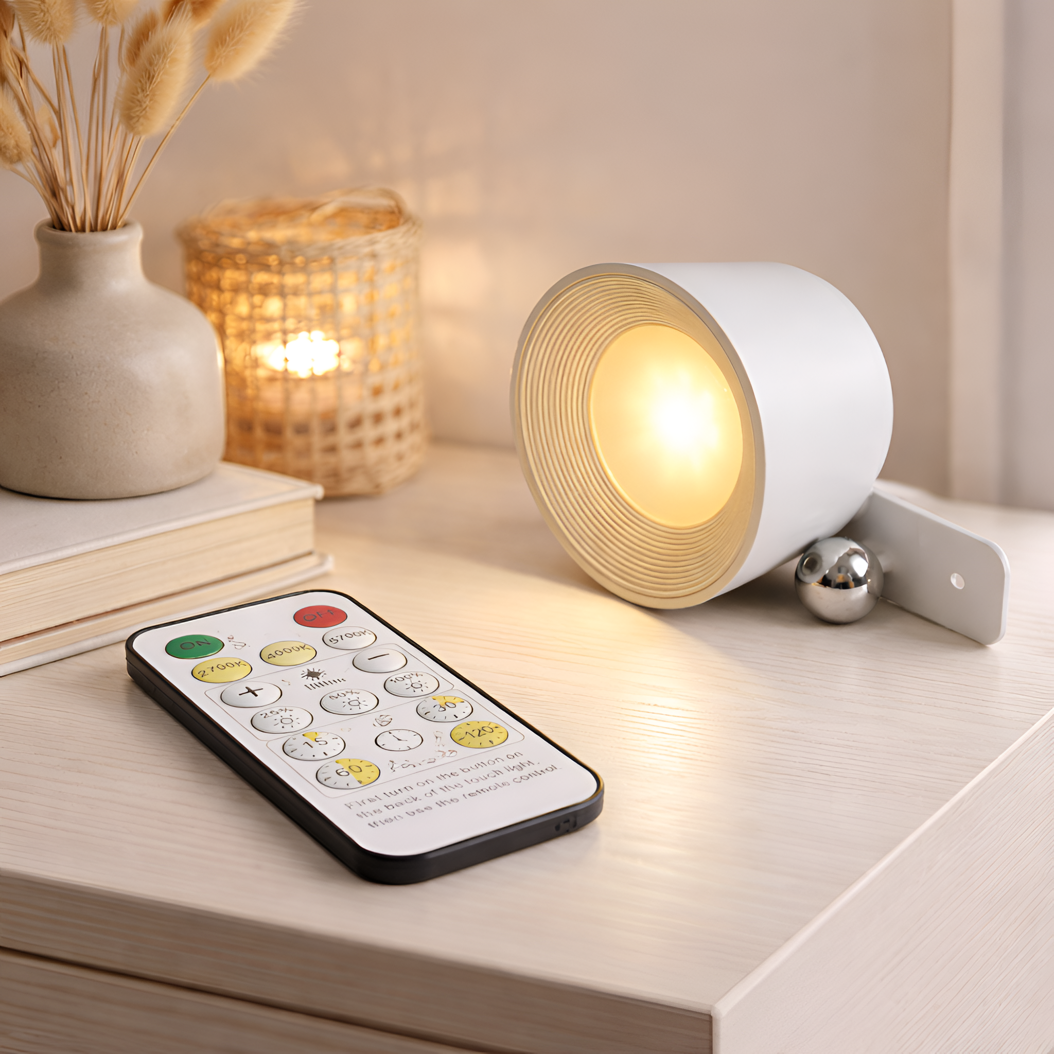 Philip - Lámpara de pared LED recargable por USB con control remoto