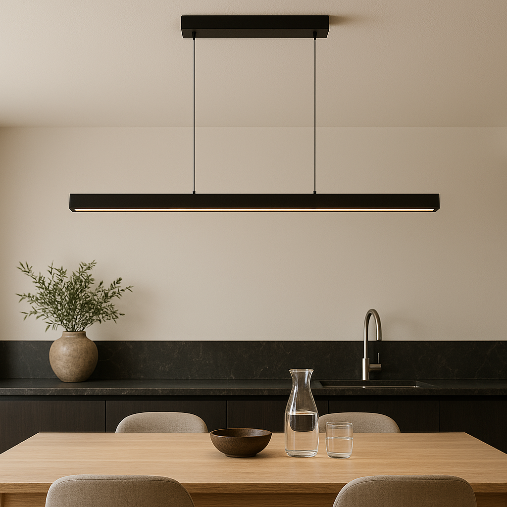 Lámpara colgante Scandi Beam – forma moderna con elegante acabado mate – ideal para una iluminación estilosa en la cocina y el comedor