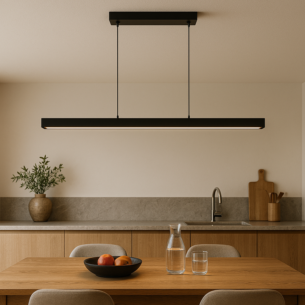 Lámpara colgante Scandi Beam – forma moderna con elegante acabado mate – ideal para una iluminación estilosa en la cocina y el comedor
