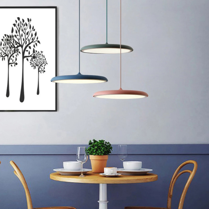 Lámpara colgante LED con cable regulable – iluminación escandinava de aluminio para cocina y comedor