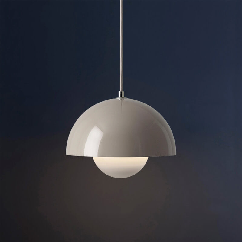Lámpara colgante nórdica con pantalla de metal en forma de cúpula – lámpara colgante regulable para iluminar la cocina en estilo escandinavo