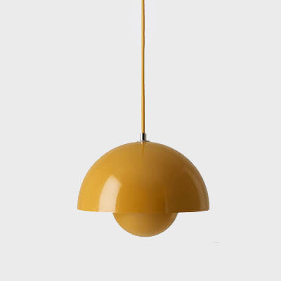Lámpara colgante nórdica con pantalla de metal en forma de cúpula – lámpara colgante regulable para iluminar la cocina en estilo escandinavo