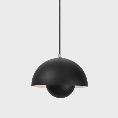 Lámpara colgante nórdica con pantalla de metal en forma de cúpula – lámpara colgante regulable para iluminar la cocina en estilo escandinavo