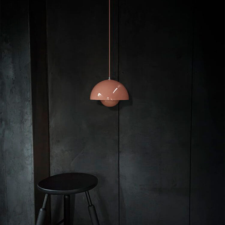Lámpara colgante nórdica con pantalla de metal en forma de cúpula – lámpara colgante regulable para iluminar la cocina en estilo escandinavo