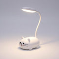 Lámpara de Escritorio LED con Cuello Ajustable – Diseño Compacto de Gato en Azul, Rosa, Blanco y Verde