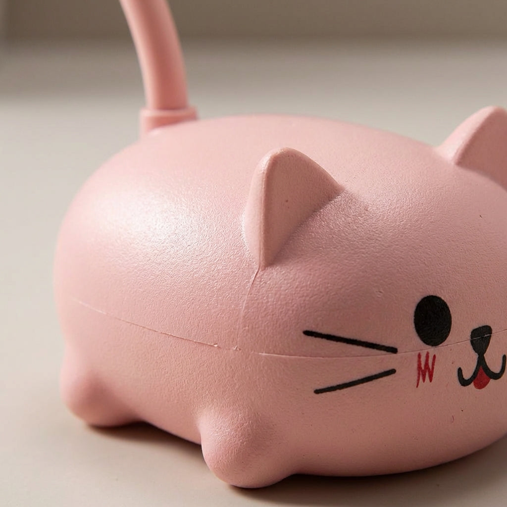 Lámpara de Escritorio LED con Cuello Ajustable – Diseño Compacto de Gato en Azul, Rosa, Blanco y Verde