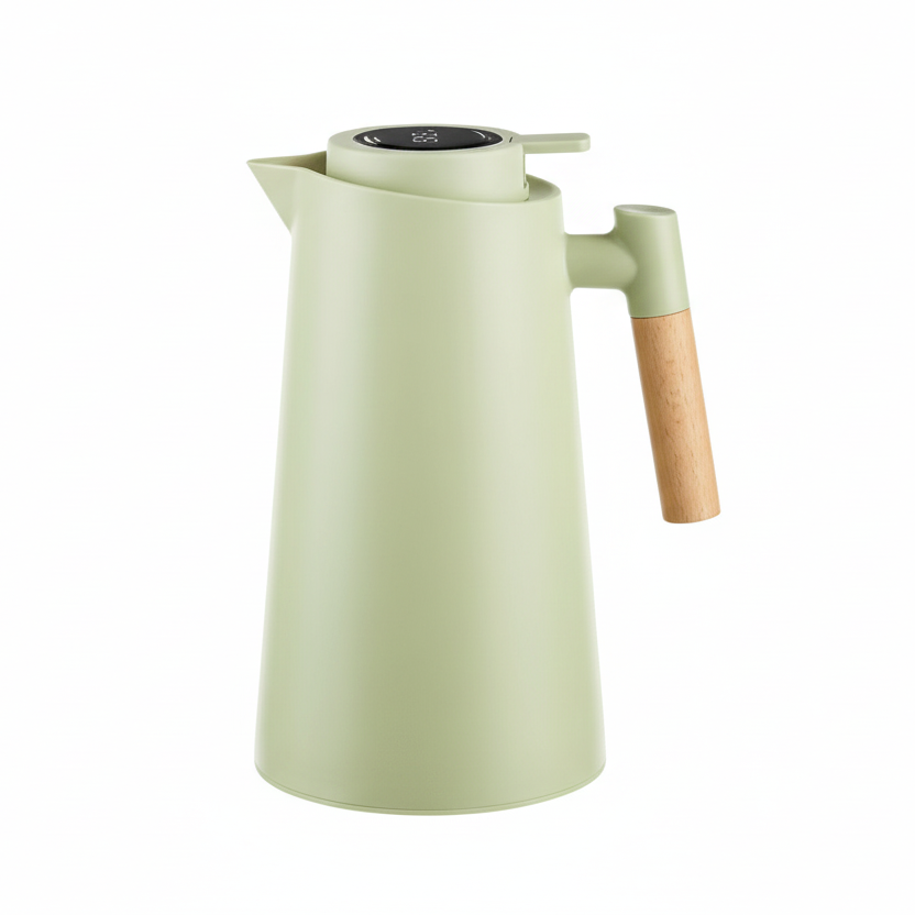 LATTEA THERMO – Termo de doble pared con indicador de temperatura y asa de madera