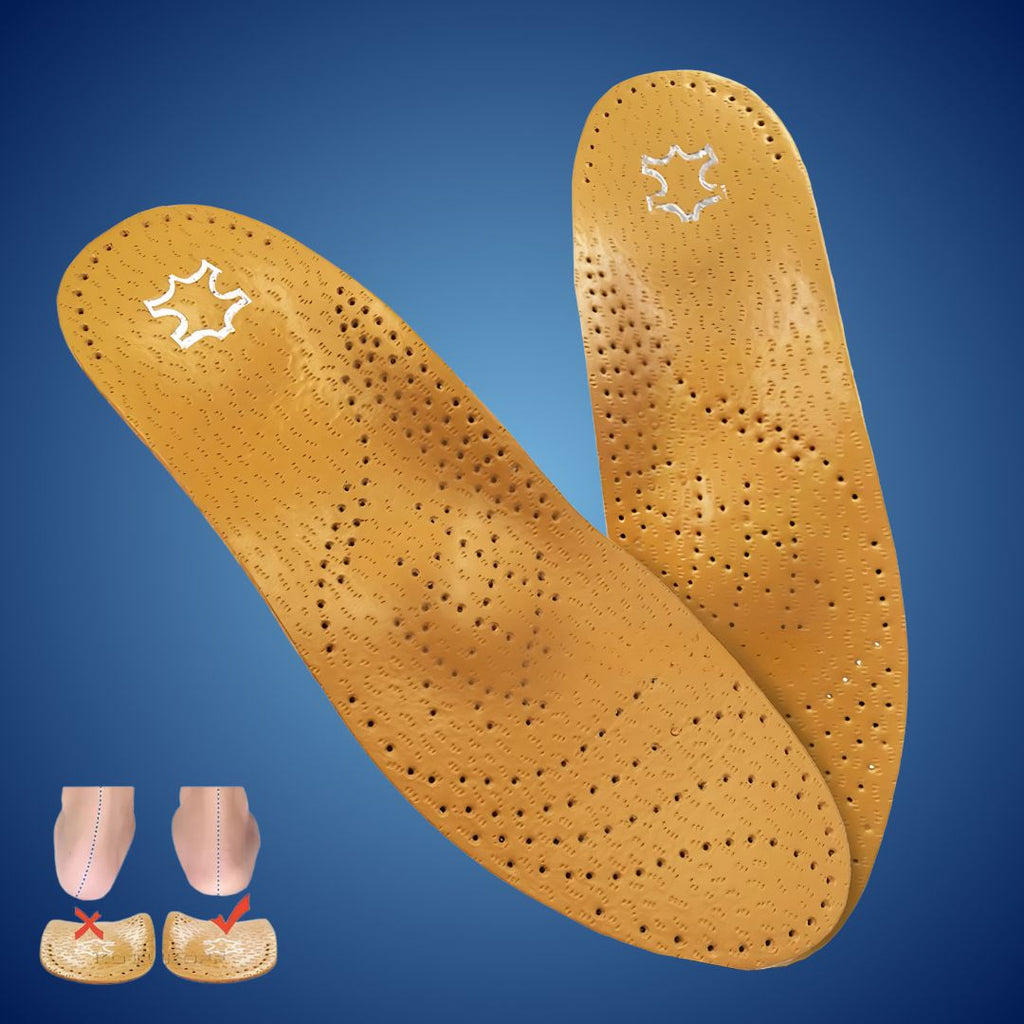 Plantilla de Cuero Ortopédica LeatherGuard | Absorción de Impactos - Soporte para el Arco - Plantilla Cómoda - Alivio del Dolor en los Pies - Control de Humedad Kalsten