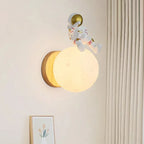 Lámpara de luna para habitación infantil – Lámpara de pared de madera con figura de oso