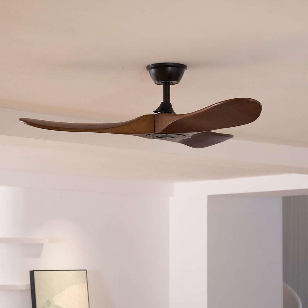 Ventilador de Techo Moderno Leno de Madera de Nogal con Control Remoto