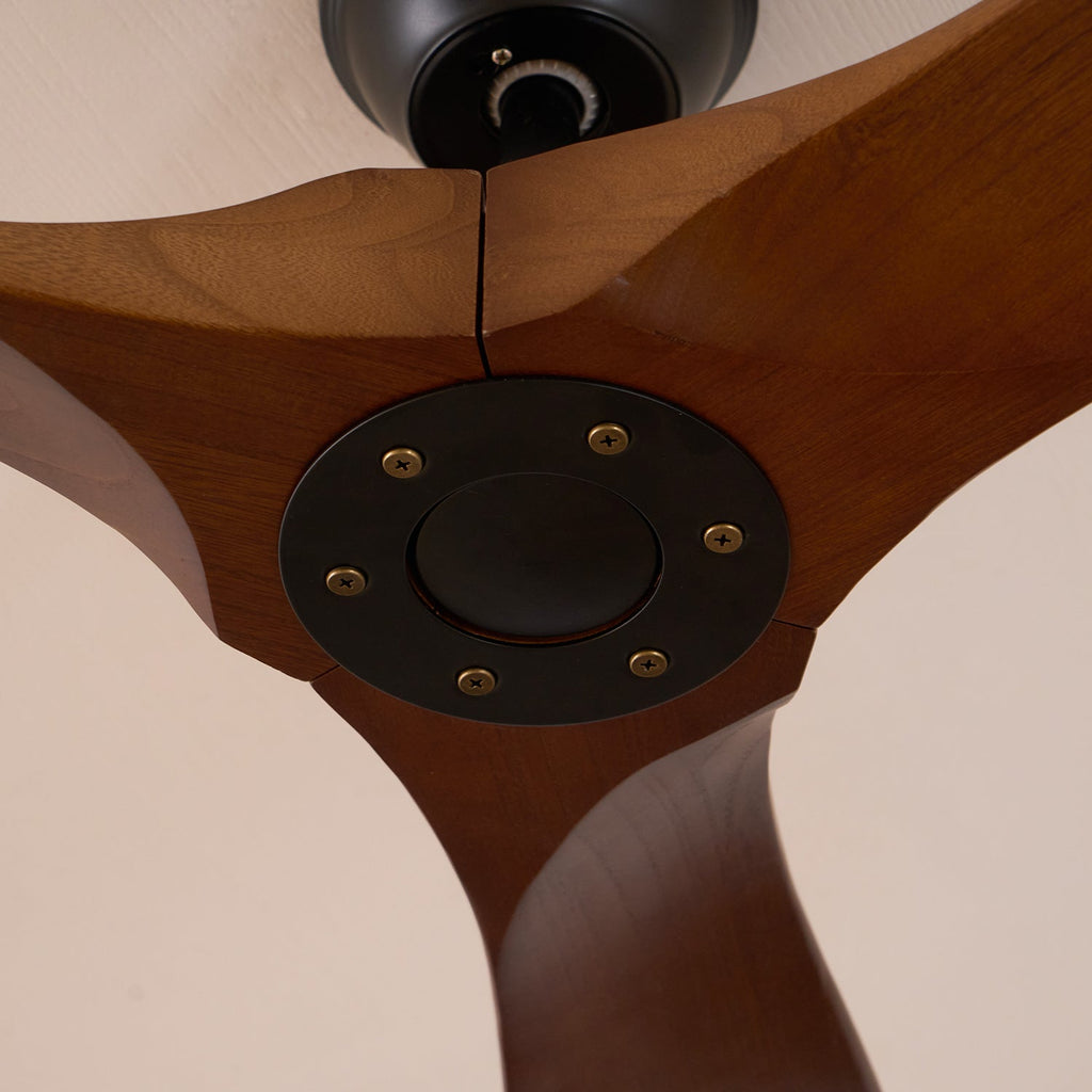 Ventilador de Techo Moderno Leno de Madera de Nogal con Control Remoto