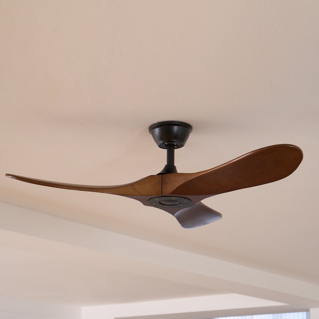 Ventilador de Techo Moderno Leno de Madera de Nogal con Control Remoto