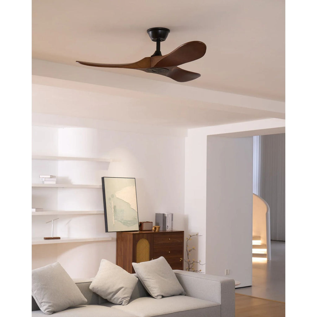 Ventilador de Techo Moderno Leno de Madera de Nogal con Control Remoto