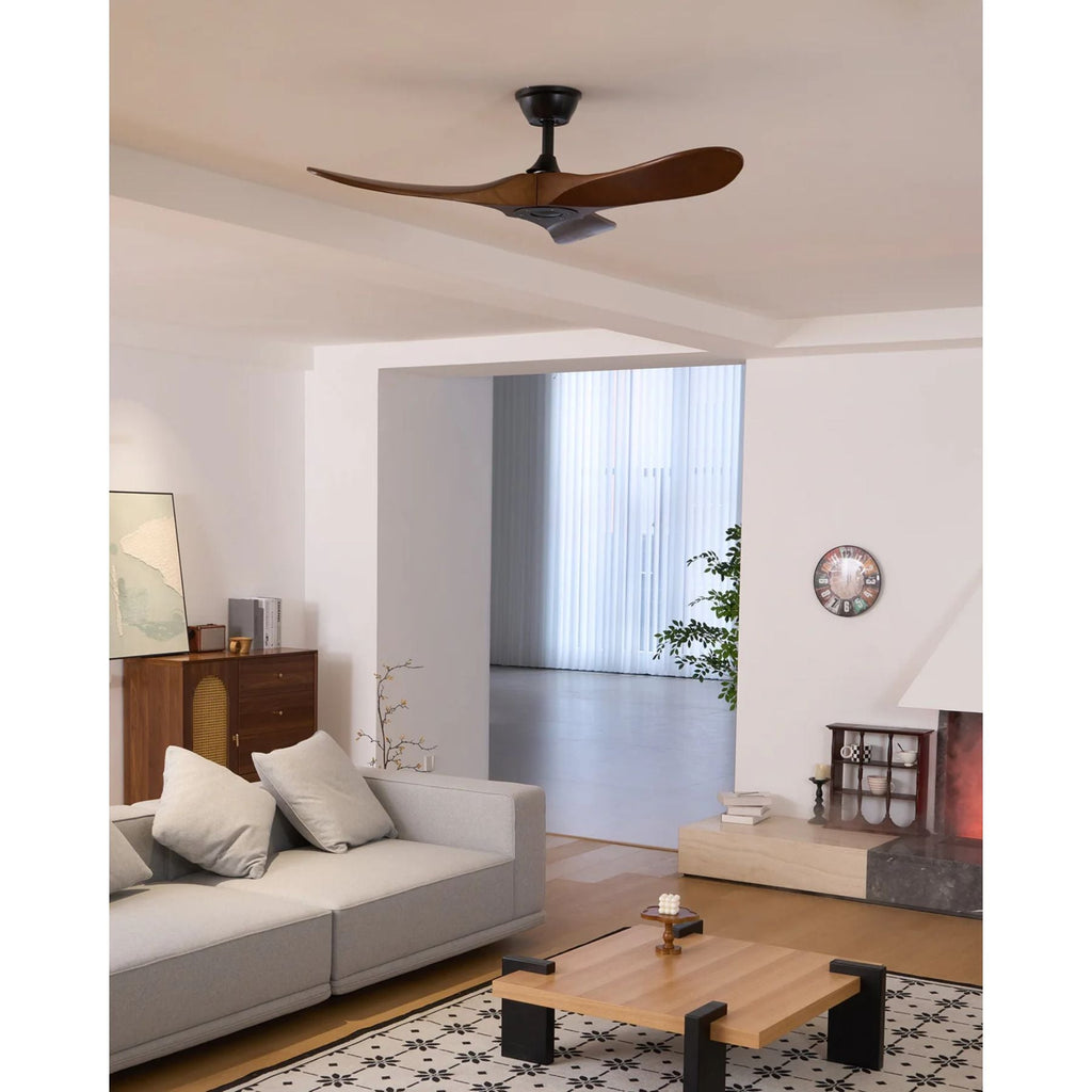Ventilador de Techo Moderno Leno de Madera de Nogal con Control Remoto
