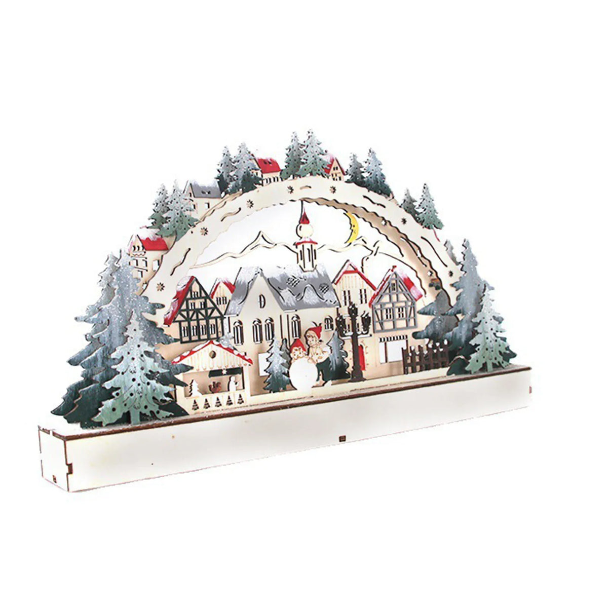Calendario de Adviento de Madera LumiFest – 24 Compartimentos con Luz LED Cálida y Ambiente Navideño