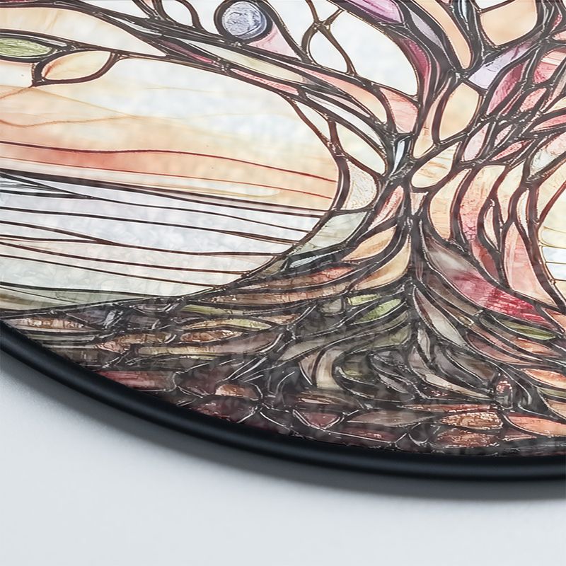 Atrapa Sol Vida Árbol Hecho a Mano Vidrio de Plomo