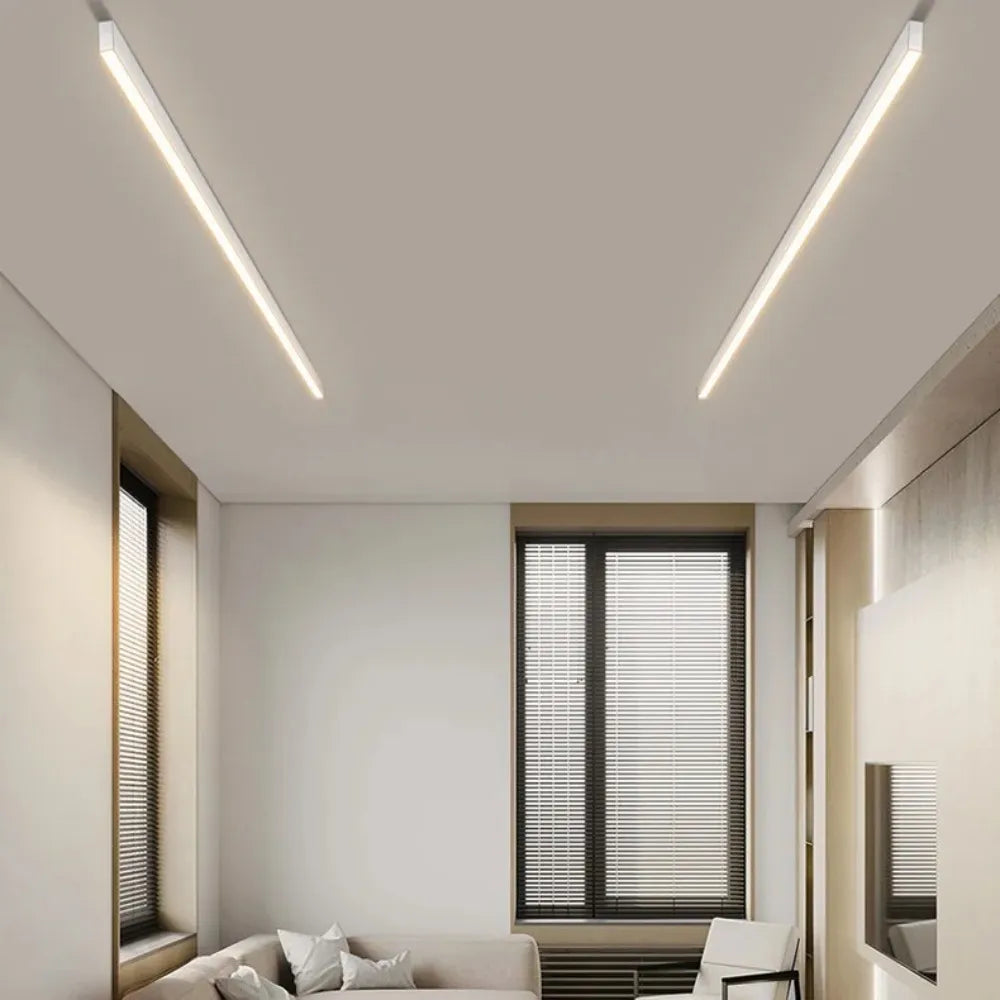 Luz Colgante/Empotrada LED Lineal - Ajustable de Tres Colores