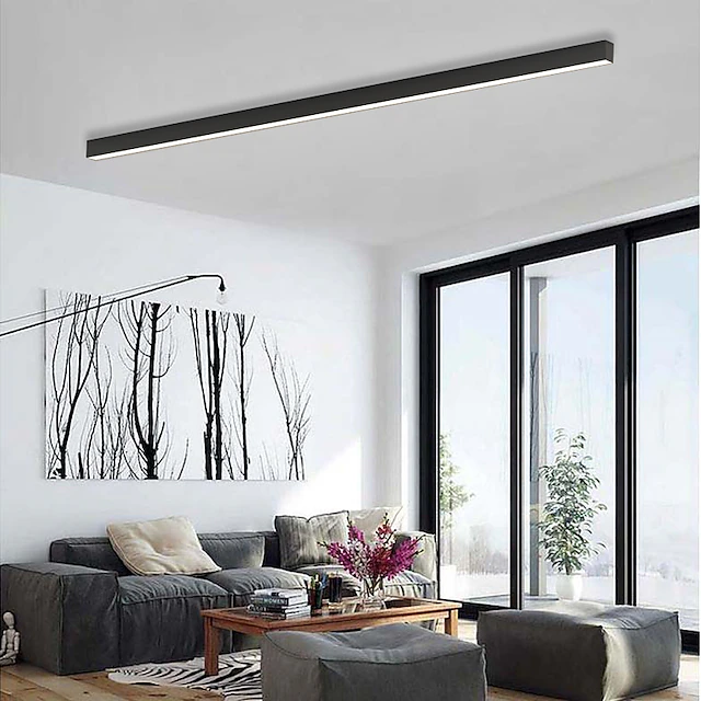 Luz Colgante/Empotrada LED Lineal - Ajustable de Tres Colores