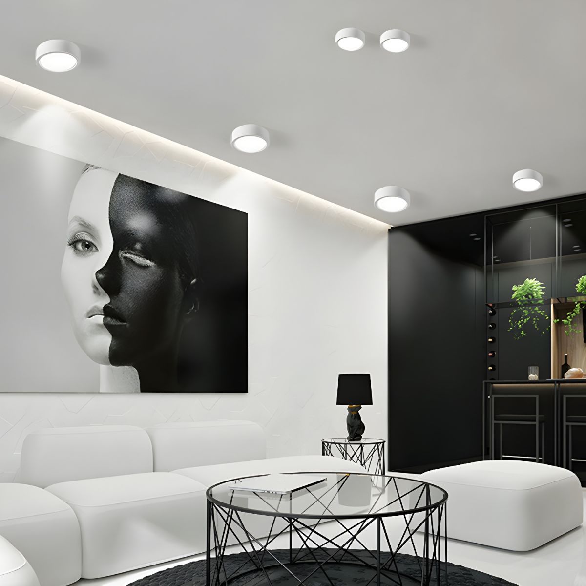 Lámpara de Techo LED Compacta Luffon Montada en Superficie Redonda