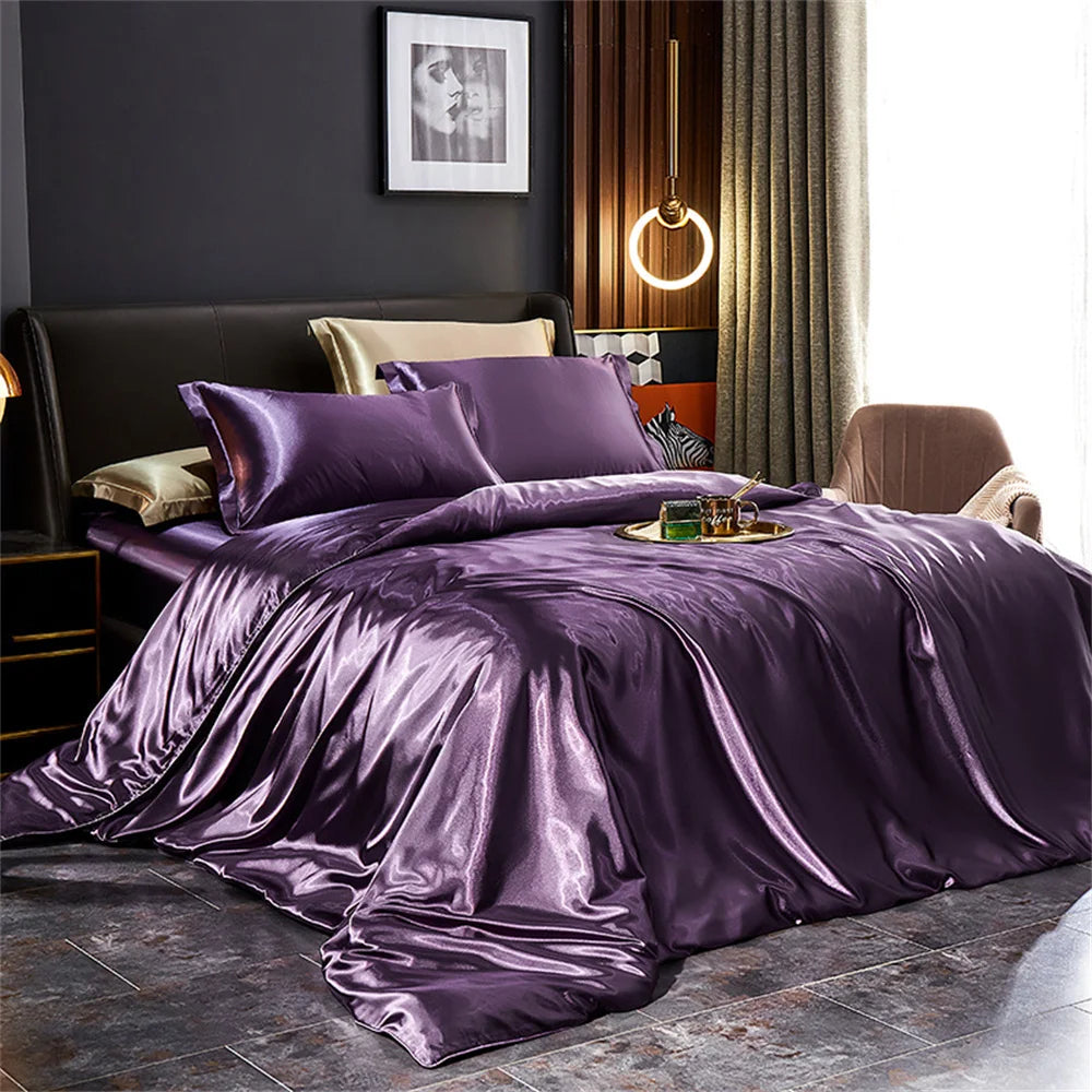 Ropa de Cama de Seda de Lujo 160x200 de Satén – acabado de satén suave y brillo real para tu dormitorio – ideal para un sueño elegante y un regalo perfecto para quienes valoran la más alta calidad