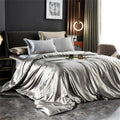 Ropa de Cama de Seda de Lujo 160x200 de Satén – acabado de satén suave y brillo real para tu dormitorio – ideal para un sueño elegante y un regalo perfecto para quienes valoran la más alta calidad