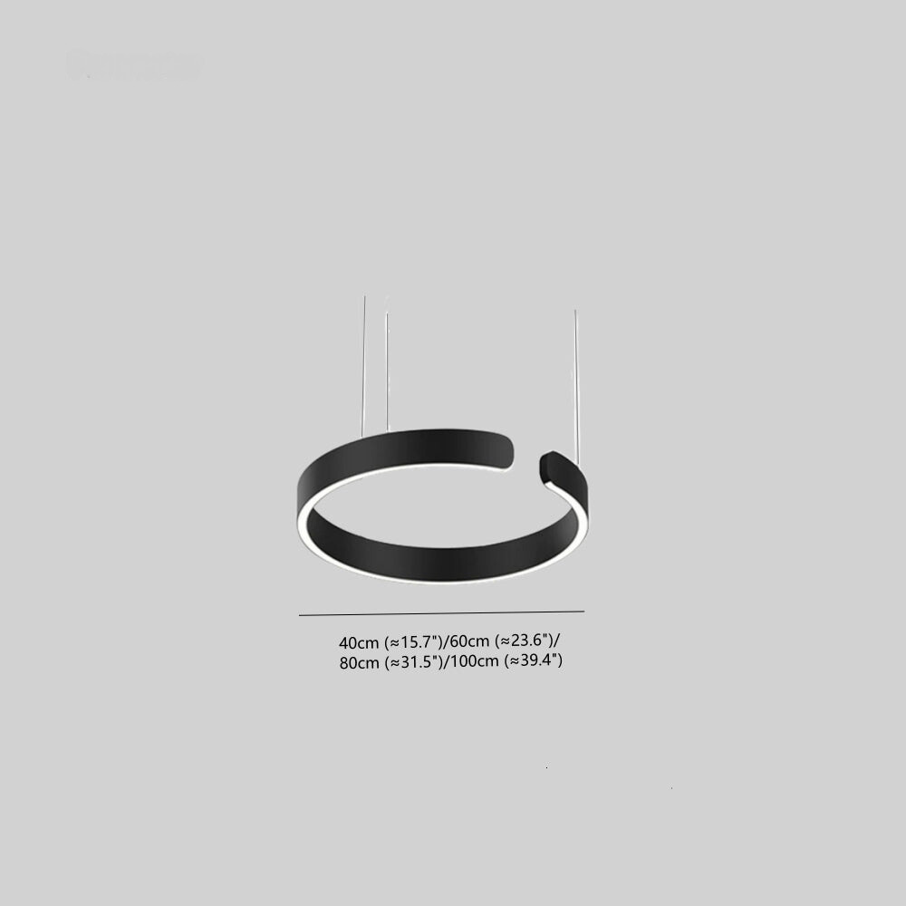 Moderna lámpara colgante LED en forma de anillo con montaje en el techo