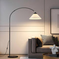 Valoura | Lámpara de Pie Elegante con Arco Ajustable y Luz Tri-Color para Sala de Estar o Dormitorio