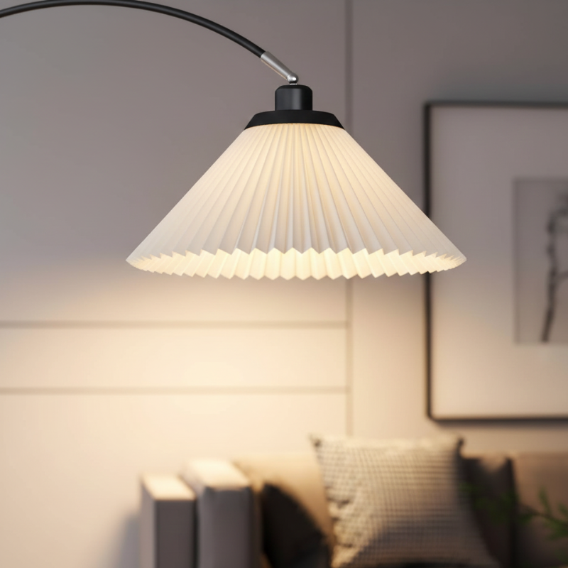 Valoura | Lámpara de Pie Elegante con Arco Ajustable y Luz Tri-Color para Sala de Estar o Dormitorio
