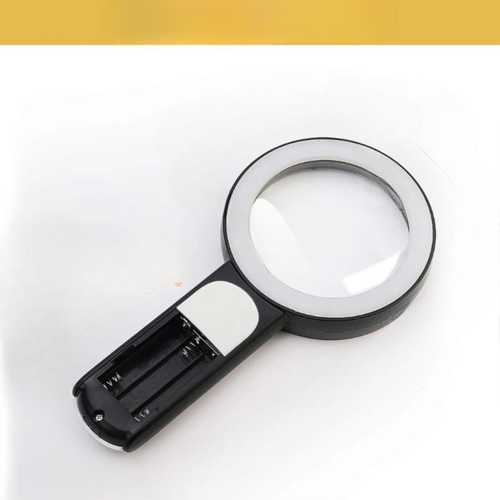 Lupa profesional con iluminación LED – herramienta óptica ergonómica para entusiastas y personas mayores – ideal para un descanso elegante con su lectura o afición favorita