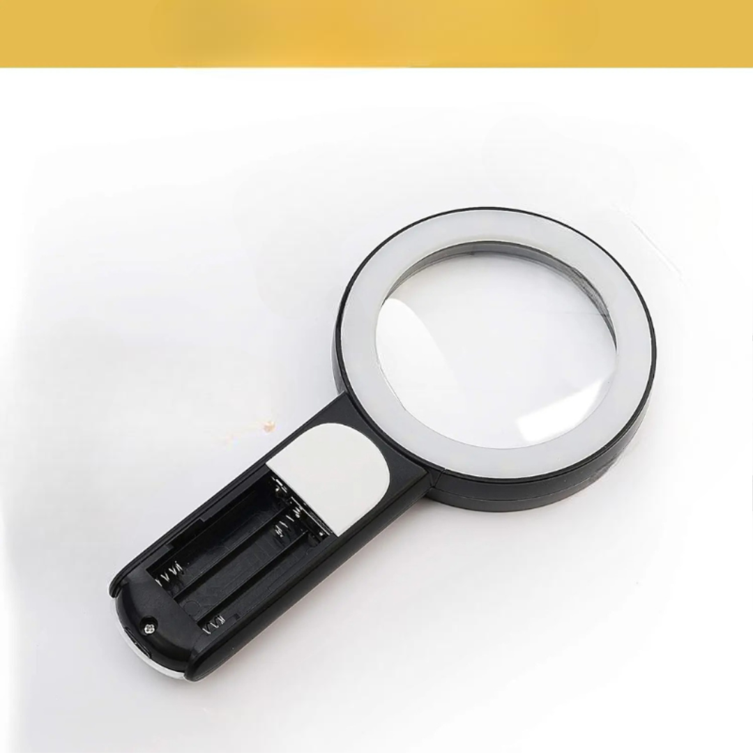Lupa profesional con iluminación LED – herramienta óptica ergonómica para entusiastas y personas mayores – ideal para un descanso elegante con su lectura o afición favorita
