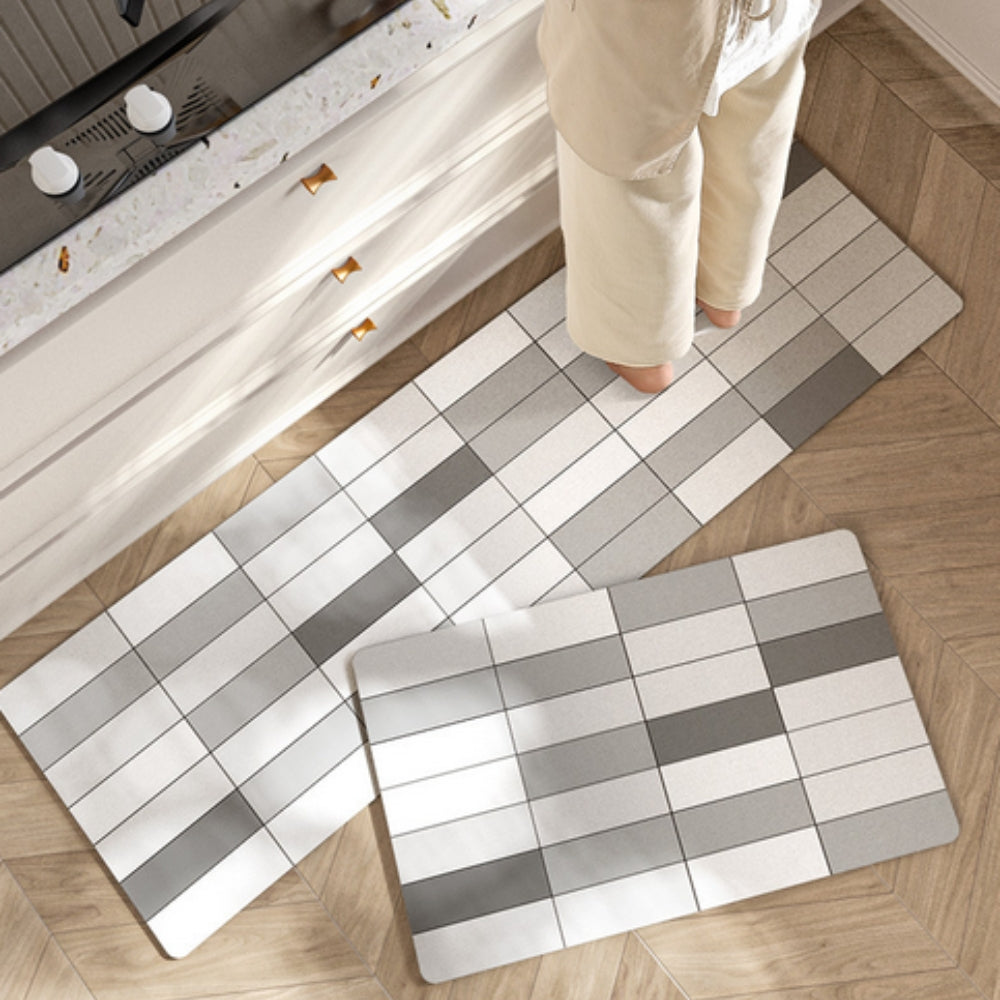 Alfombra de Cocina con Rayas Florales Lujosas