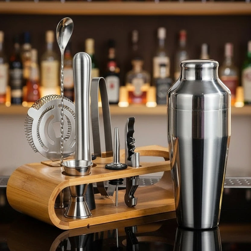 LUXMIX BARSET – Ensemble de cocktails en acier inoxydable de 10 pièces pour des boissons élégantes