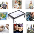 TEXTDESK – Loupe de table pliable 3x avec éclairage LED pour lecture sans les mains