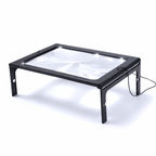 TEXTDESK – Loupe de table pliable 3x avec éclairage LED pour lecture sans les mains