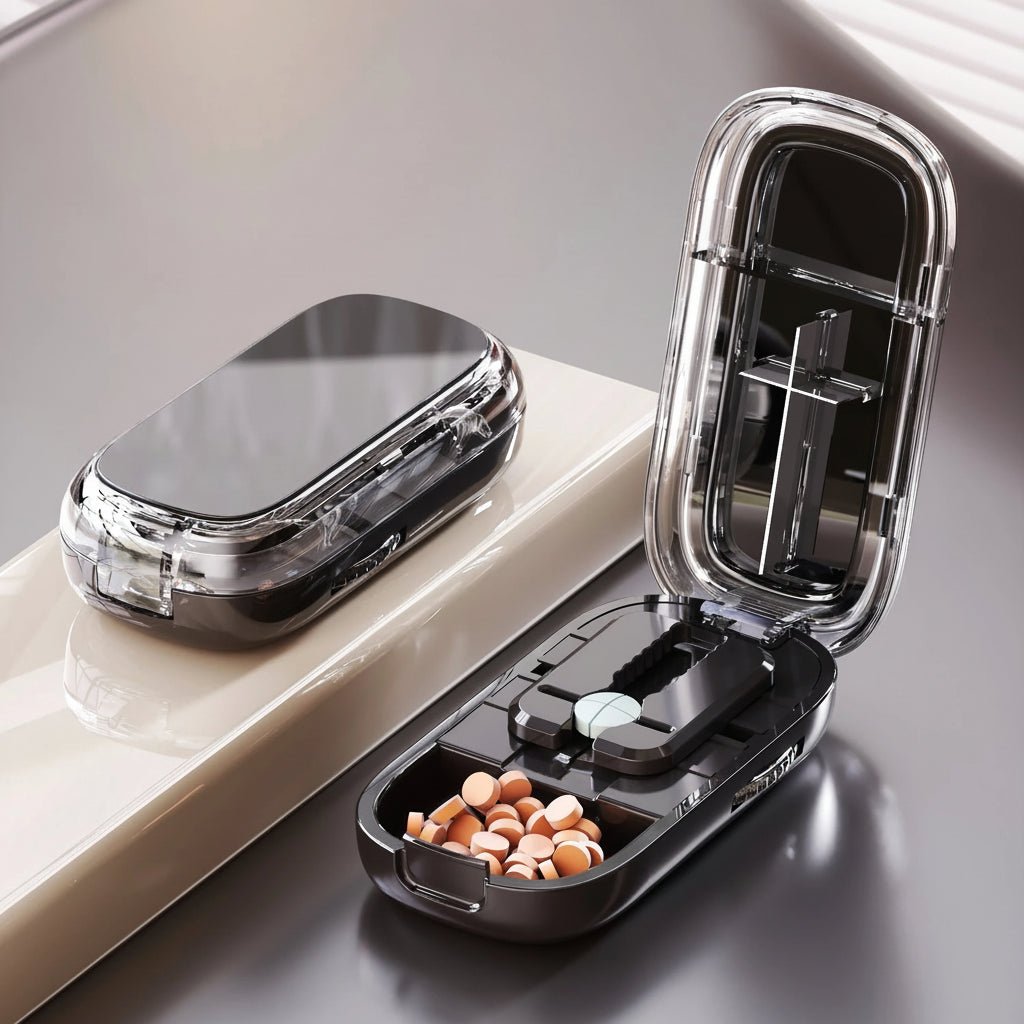 CAREEDGE – Cortador de tabletas seguro con caja de almacenamiento invisible