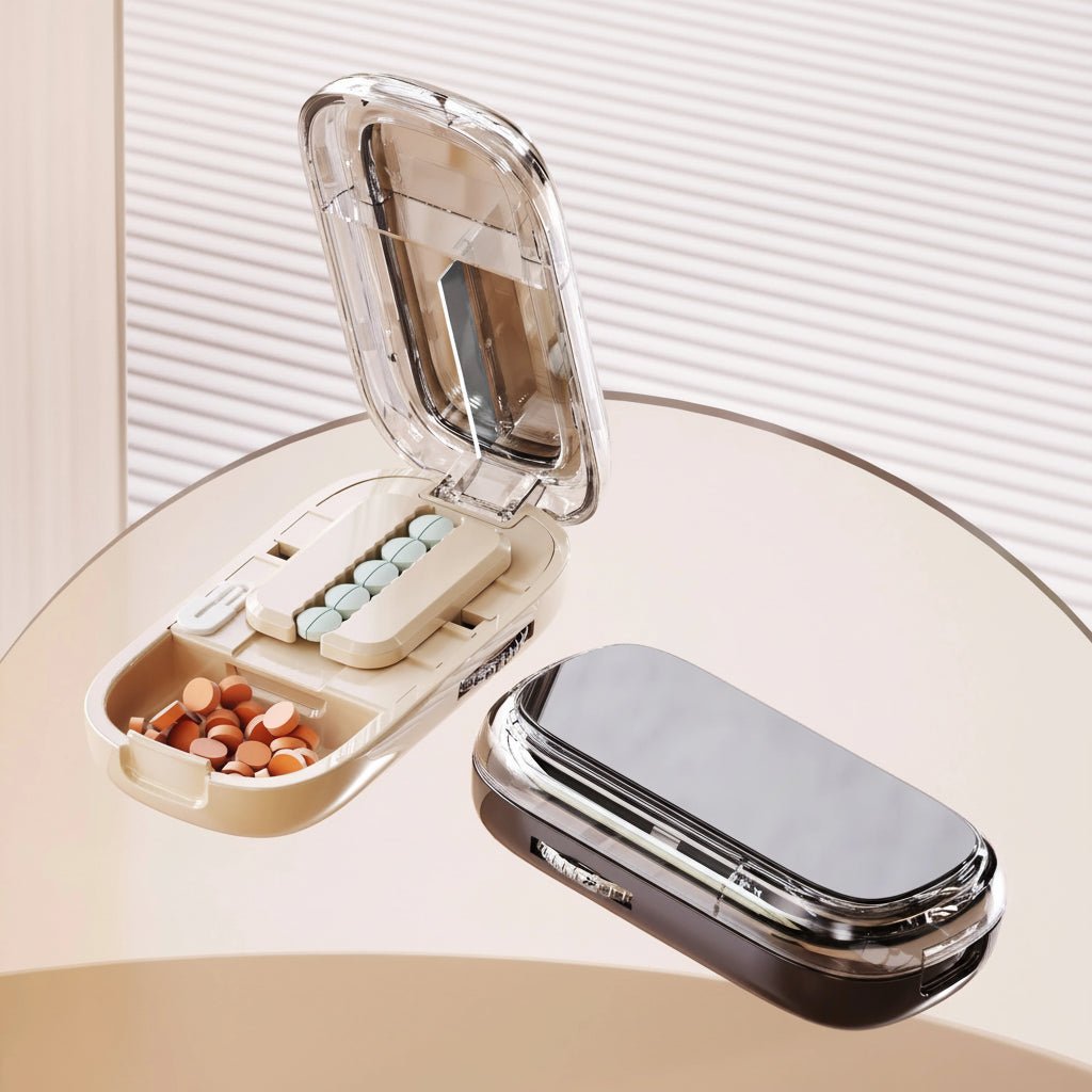 CAREEDGE – Cortador de tabletas seguro con caja de almacenamiento invisible