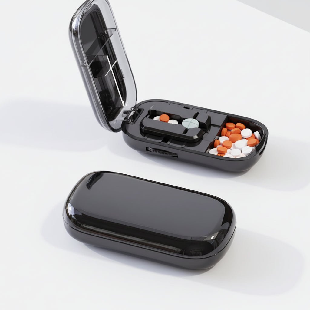 CAREEDGE – Cortador de tabletas seguro con caja de almacenamiento invisible